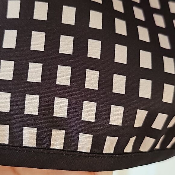 FHQ Collection Half Turtleneck 3/4 Sleeve Drop Shoulder Brown Checked Tunic XL - Picture 7 of 10